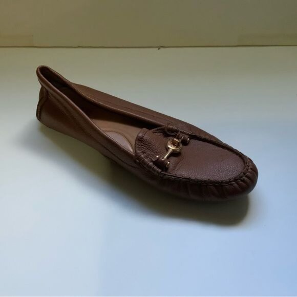 *COACH 'ARLENE' Classic Brown Loafer Logo Horsebit Flats - Picture 3 of 12